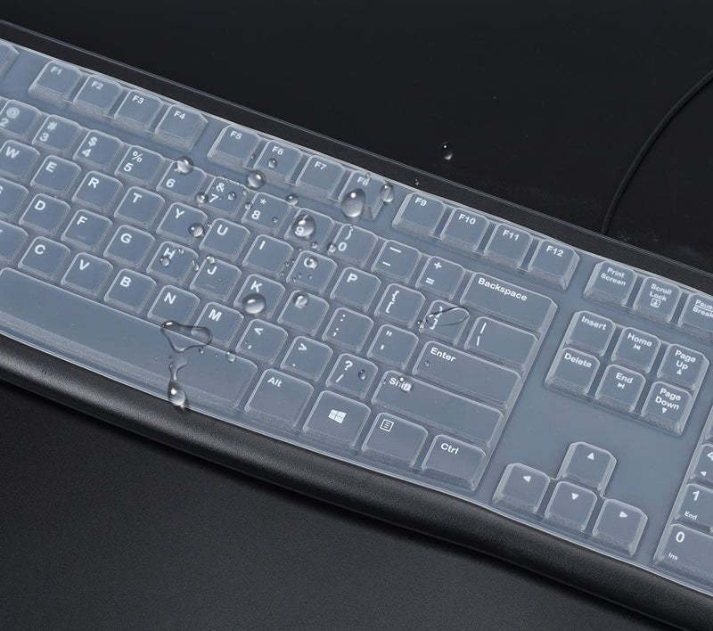 LEZE Keyboard Cover for Logitech K120 & MK120 Wired Keyboard, Ultra Thin Logitech K120 Keyboard Skin Protector - Clear - Image 4